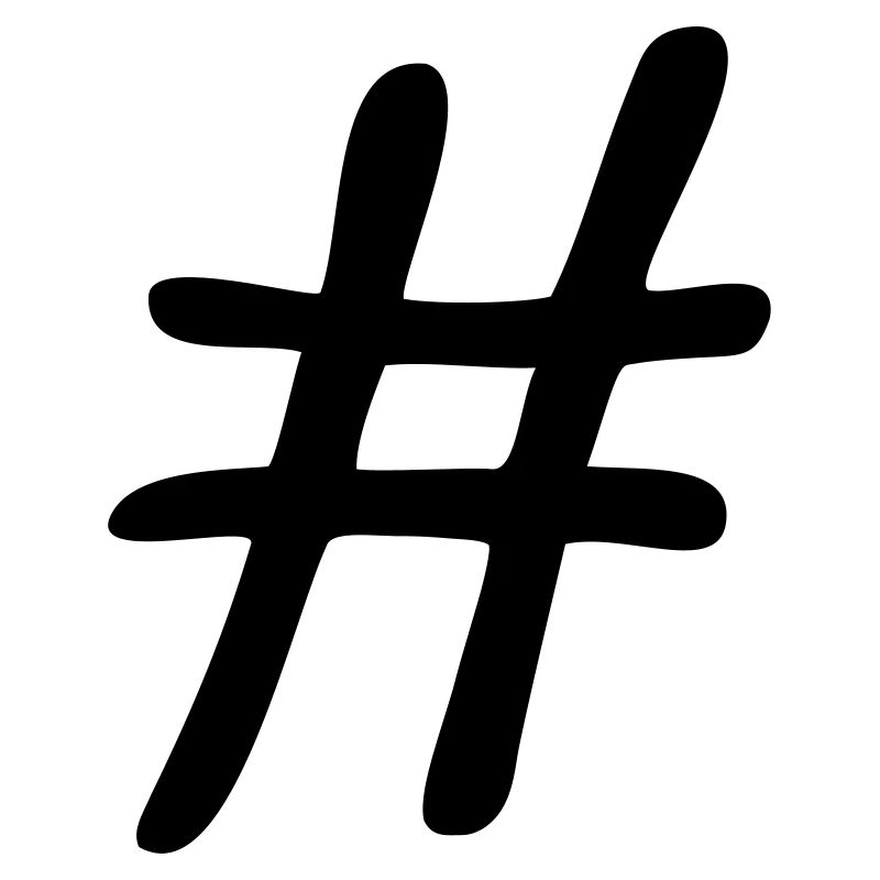 Hashtag symbol design