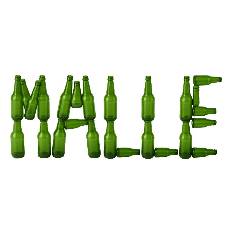 Malle écrit à partir de bouteilles