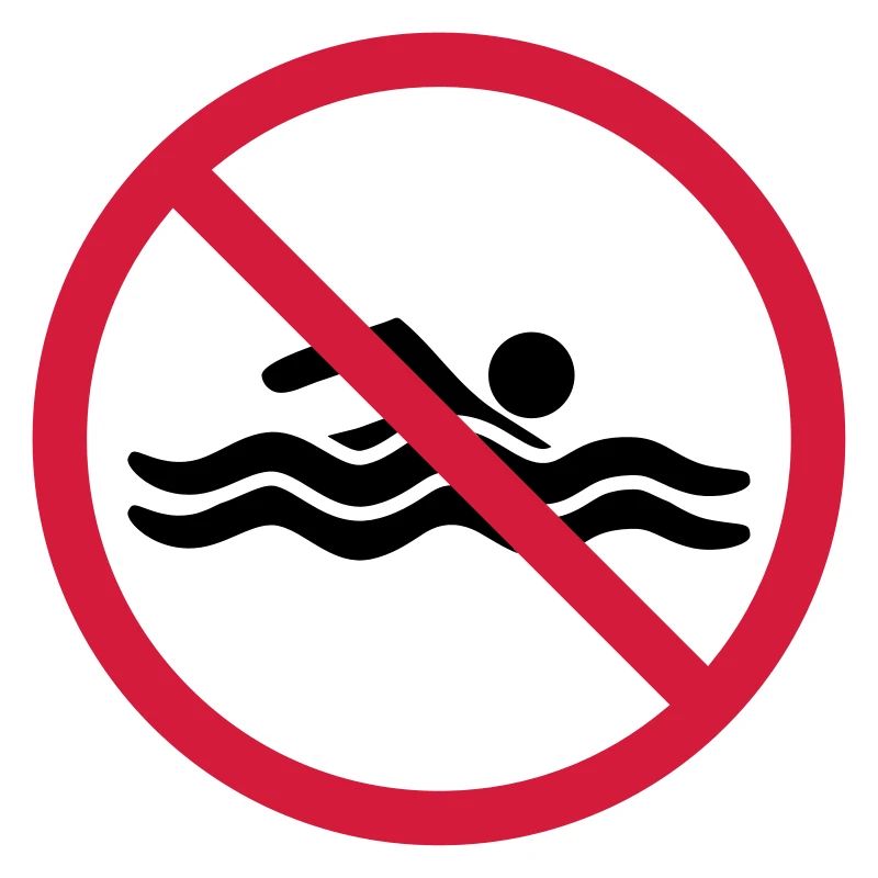 nage interdite zone d'alerte sans bouclier