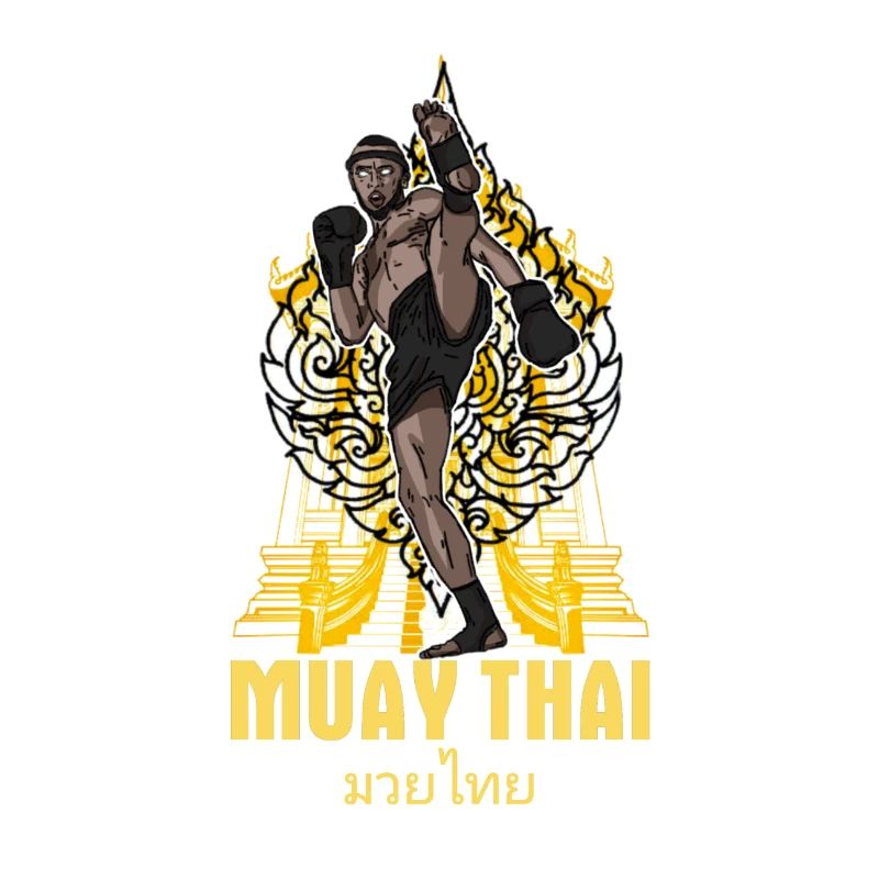 Muay Thai Design Tradition devant le temple | Thaïlandais