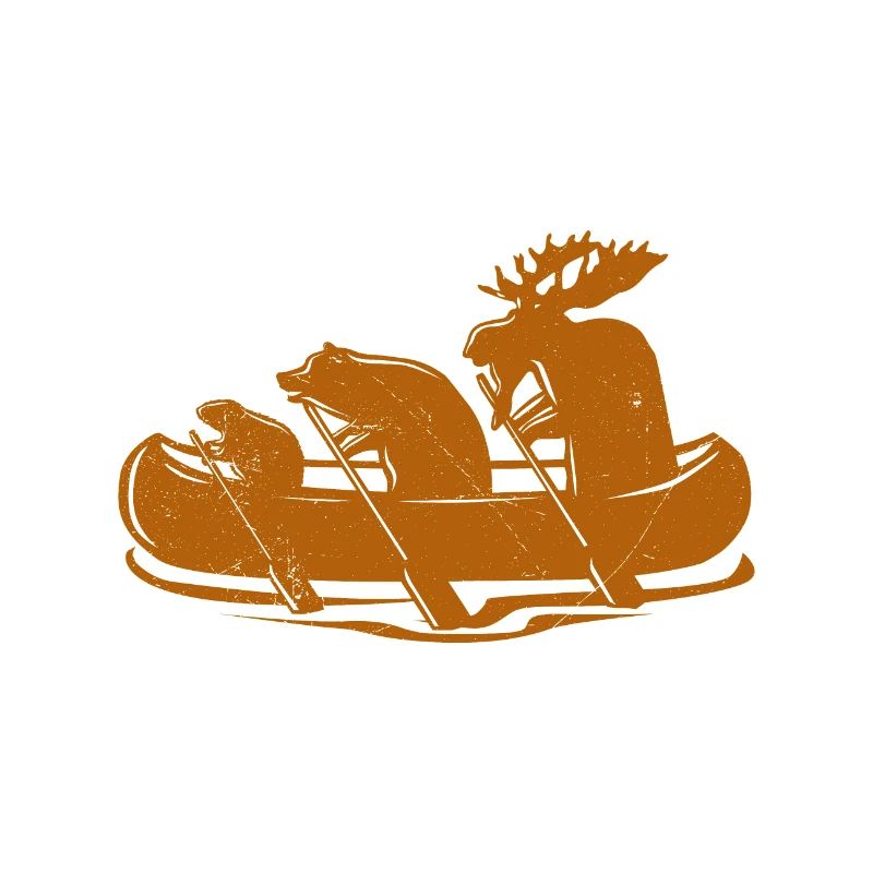 Canoe Beaver Bear Moose Canoeing Canada Gift Idea