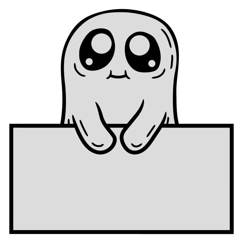 Geist zeigt Schild Cartoon