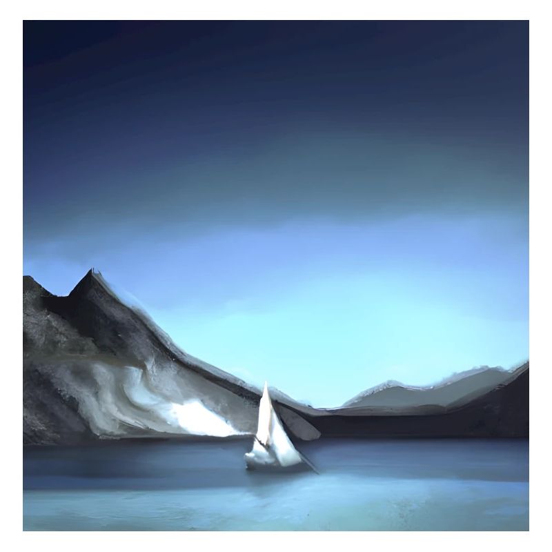 Schiff Segelt auf einem kleinen See