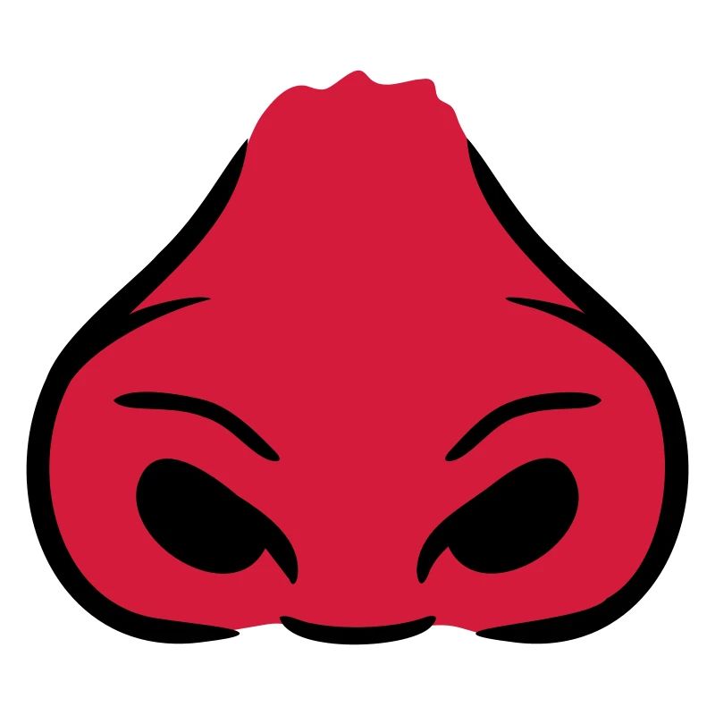 Red large nostrils nose
