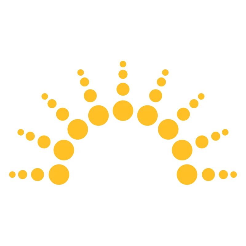 Half-circle circles points Sun logo