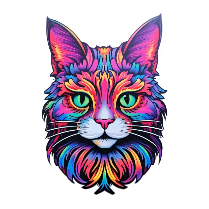 Illustration de chat psychédélique