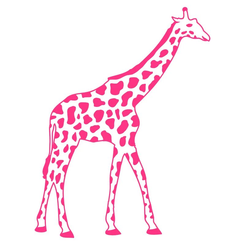 Pink Color Giraffe Africa Savannah Pattern Design