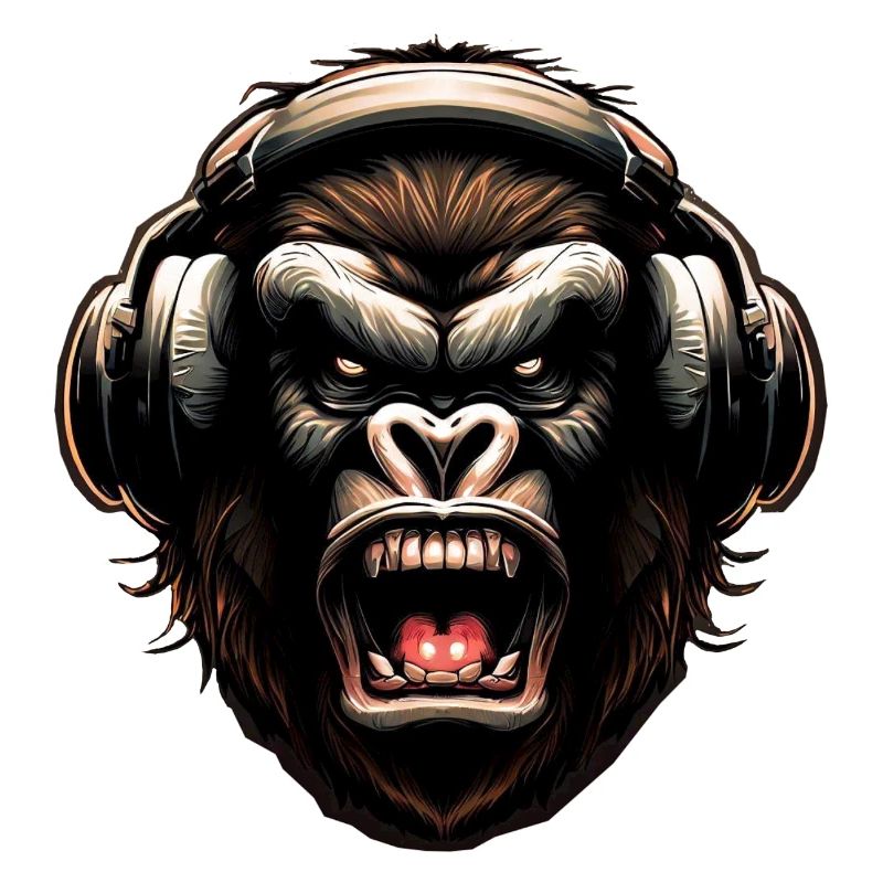 Gorilla Affe DJ mit Kopfhörern