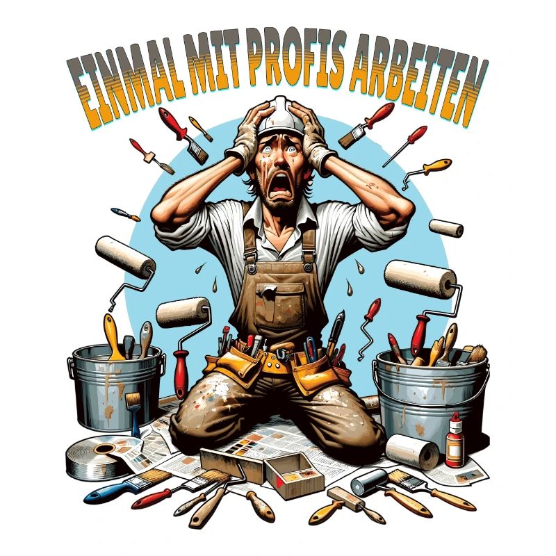 Working with professionals, funny master painter