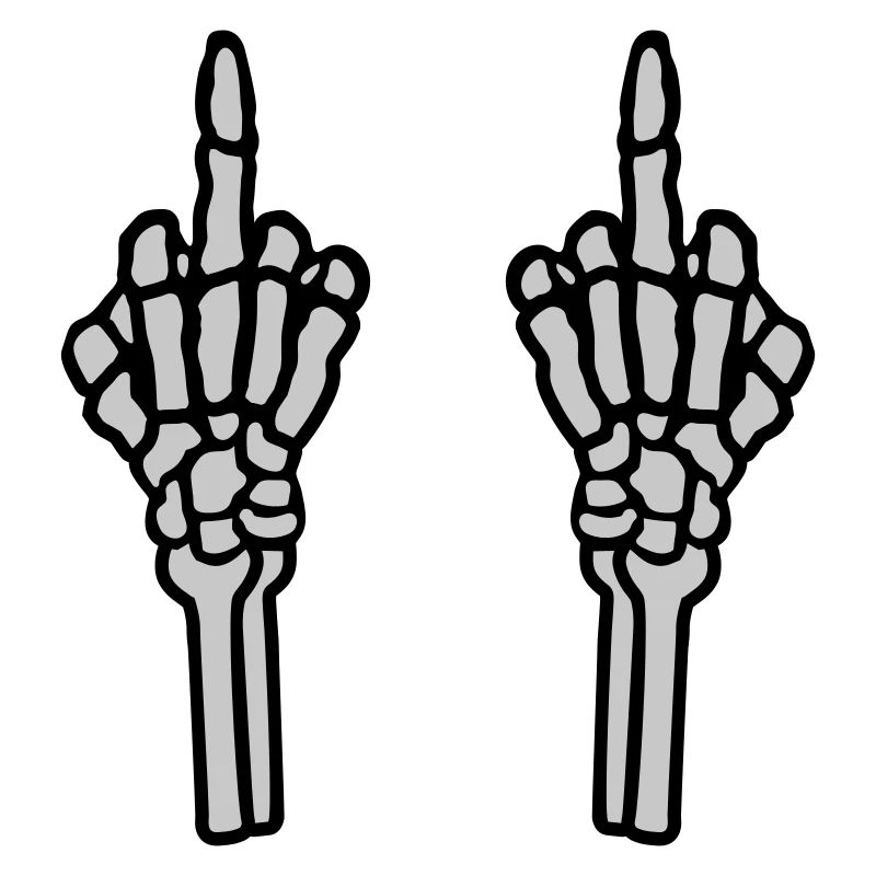 2 Hände Mittelfinger Knochen