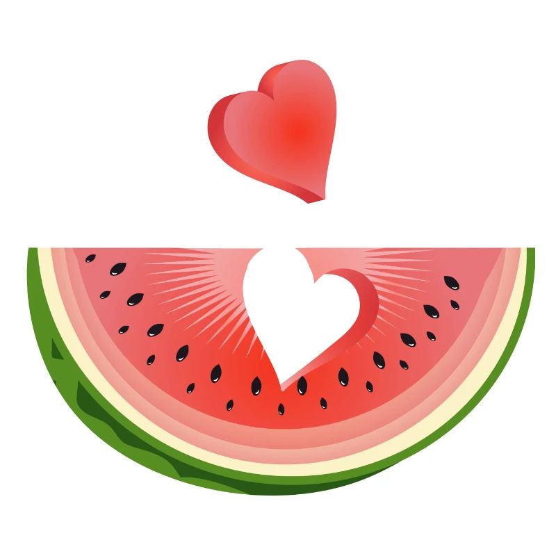Stück einer Wassermelone mit Herz