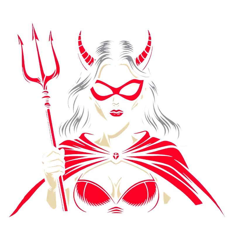 Devil Trident Hell Devil Woman Woman Devil
