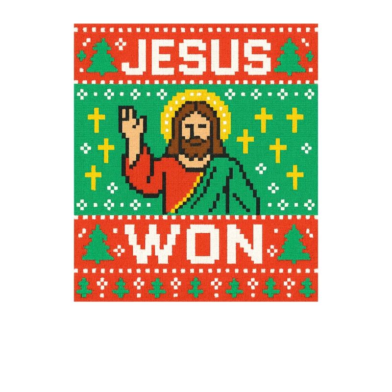 Jesus Won hässlicher Weihnachtspullover-Stil, christlich