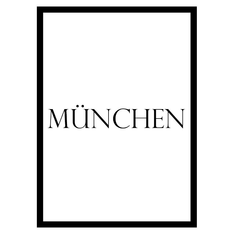 München mit Rand, schlichter Statement Schriftzug