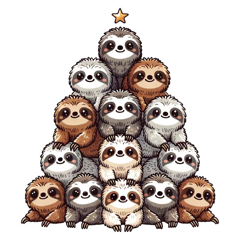 Sloth Christmas Tree Pattern