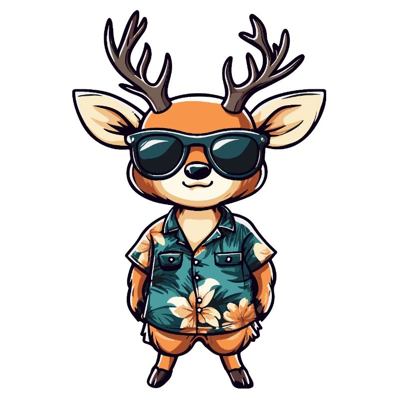 Deer Comic Funny Summer