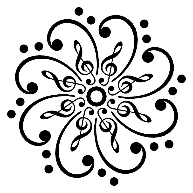 Basse & clef de sol, musique mandala, note, treble