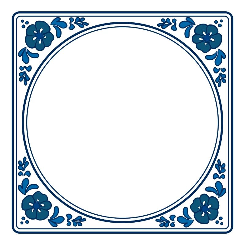 Empty Tile own text - Delft Blue