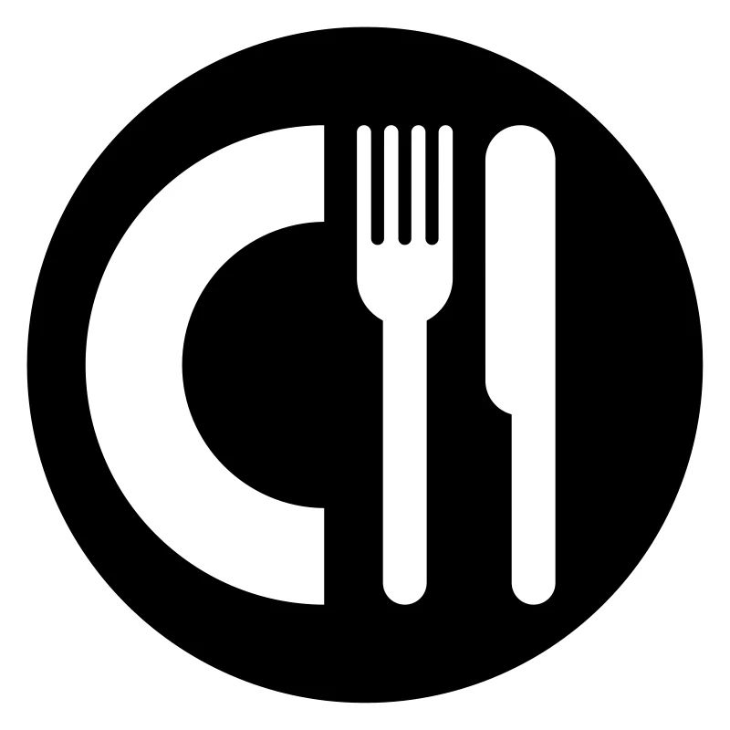 Plate, knife and fork