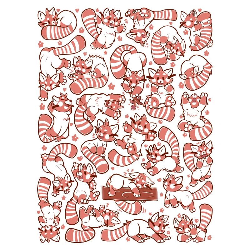 Red Panda Spread All over Pattern