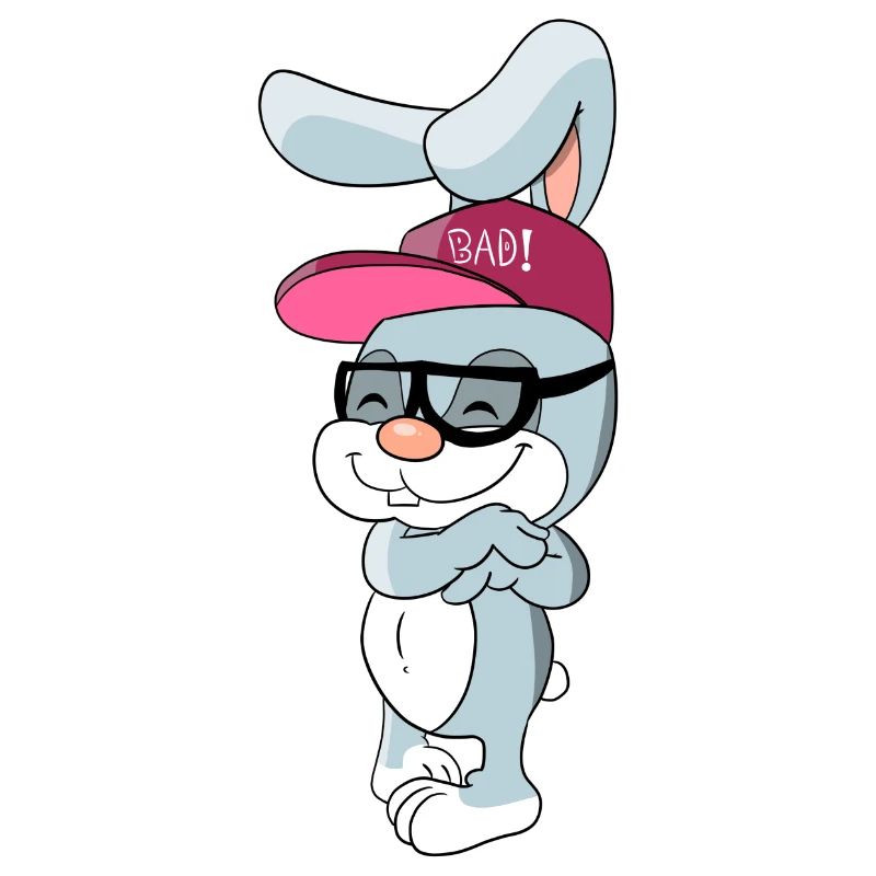 Cool bunny rabbit with cap and glasses