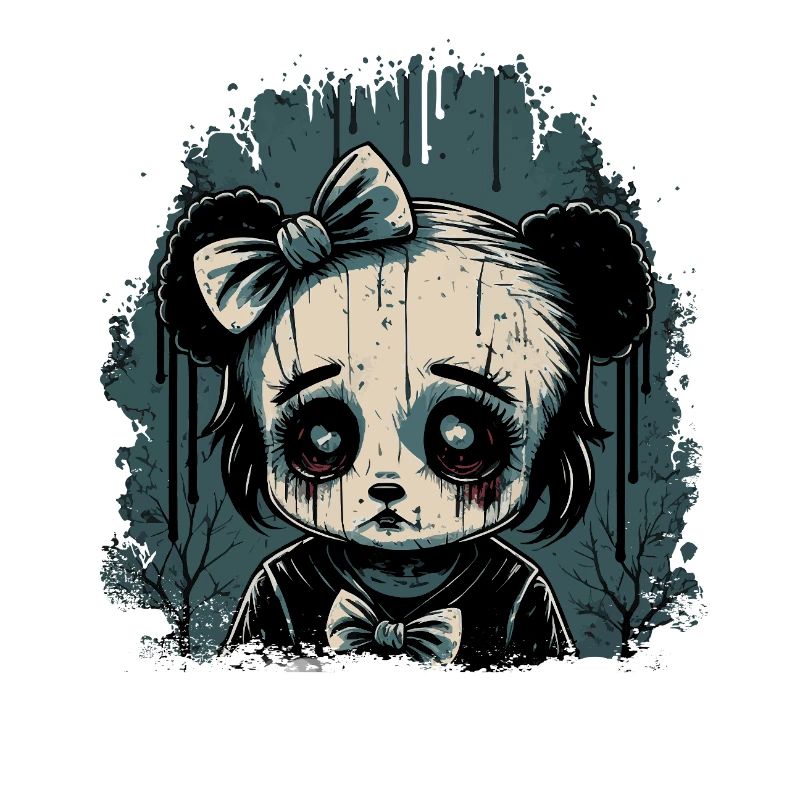 Trauriges Gothic Panda Mädchen