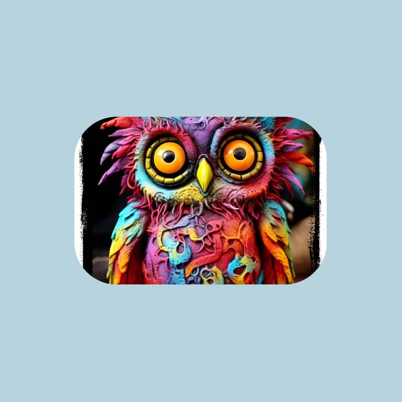 Bunte Fantasiewelt Eulenfigur Puppe Textil Märchen
