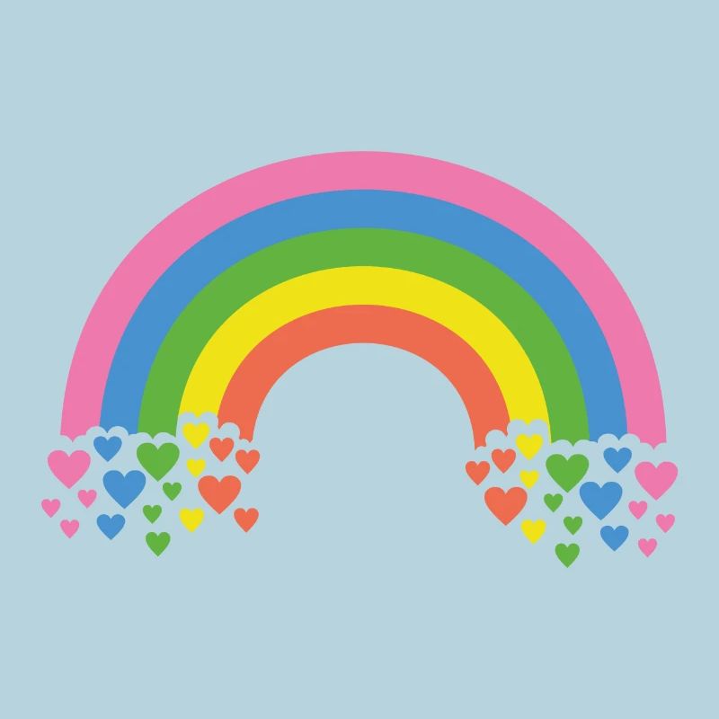 Arc-en-ciel avec des cœurs