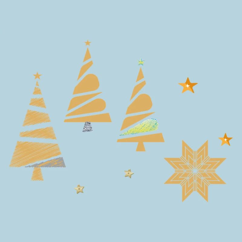 Goldene Weihnachtsbäume