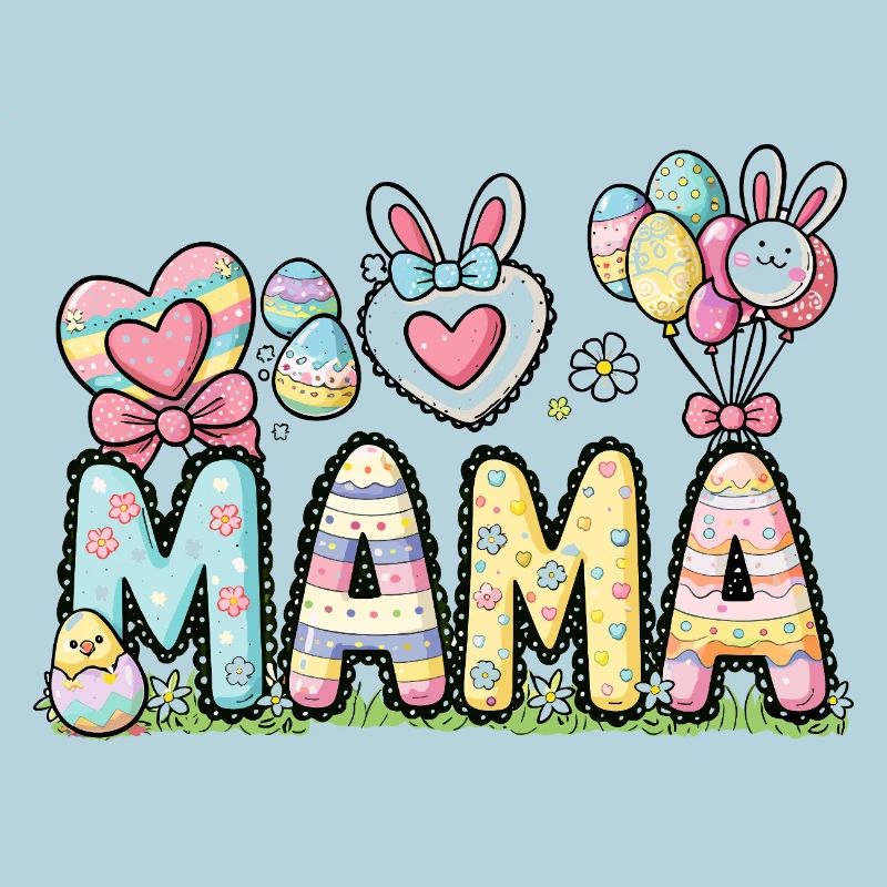 Pastel Easter Mom Design
