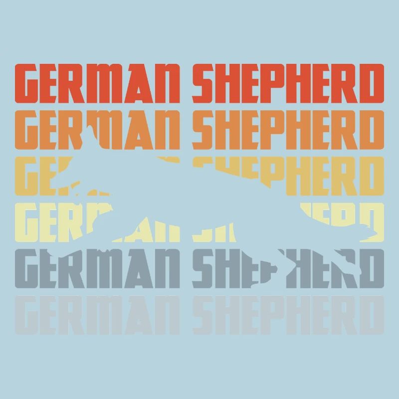 Deutscher Schäferhund Silhouette Retro