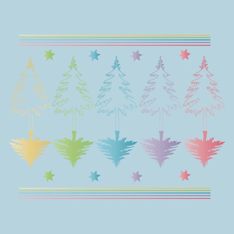Christbaum, Tannenbaum oder Weihnachtsbaum Umrisse