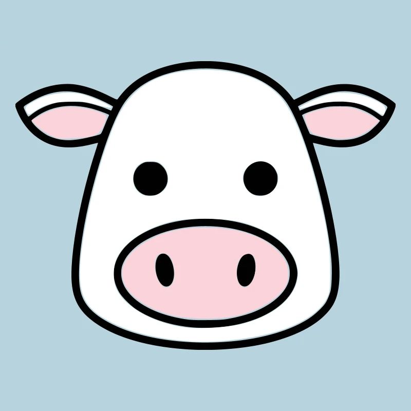Cute Cow Head Face Comic Vector