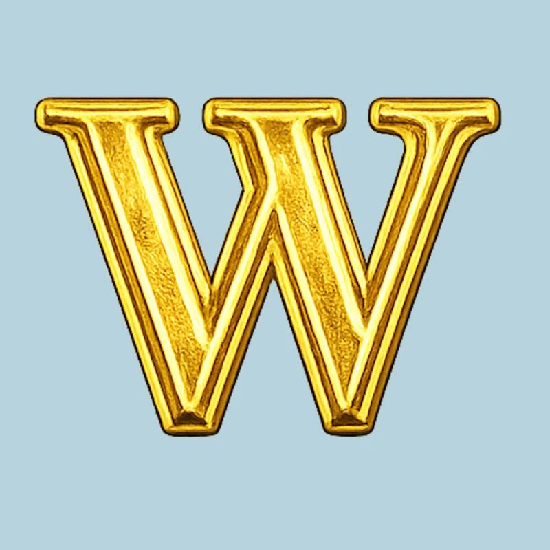 Monogramme W doré