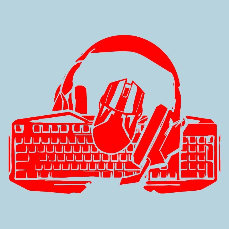 Clavier et casque rétro