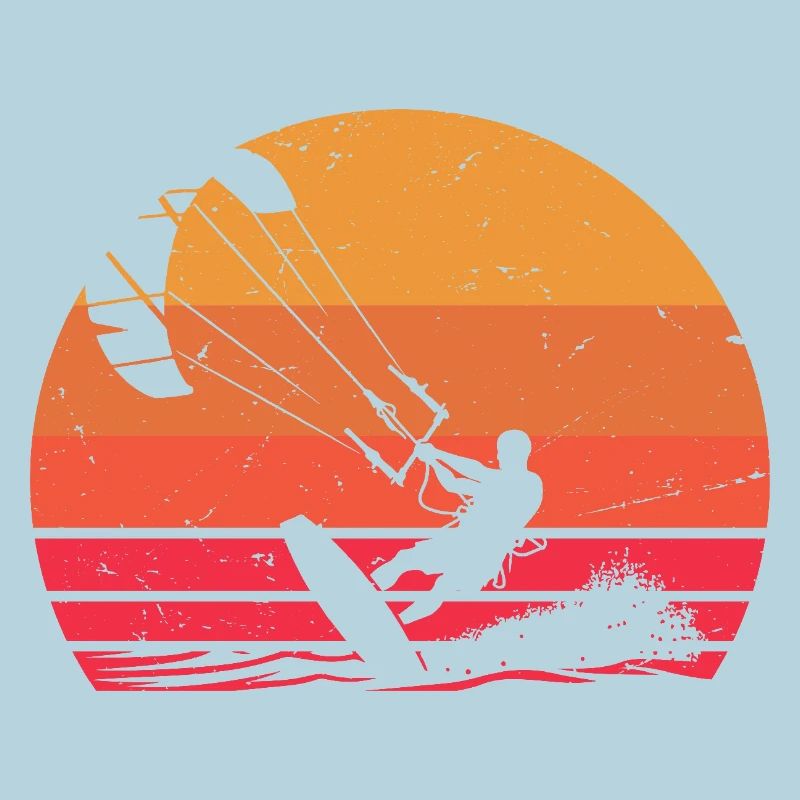 Sunset Kitesurf Silhouette Design