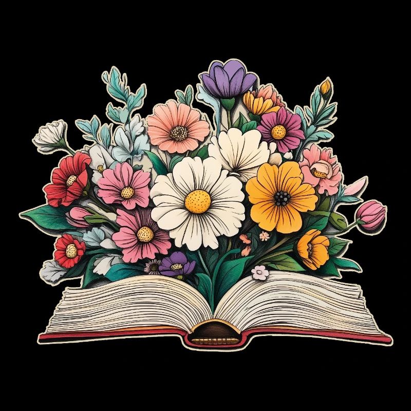 Buch mit Blumen