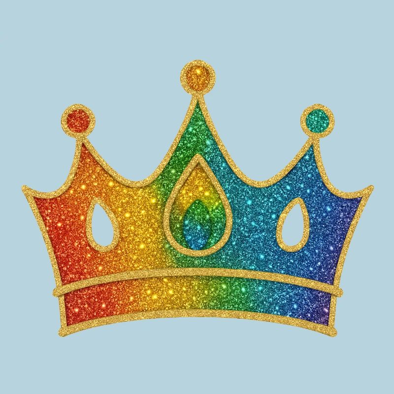 Glamorous rainbow crown with glitter effect