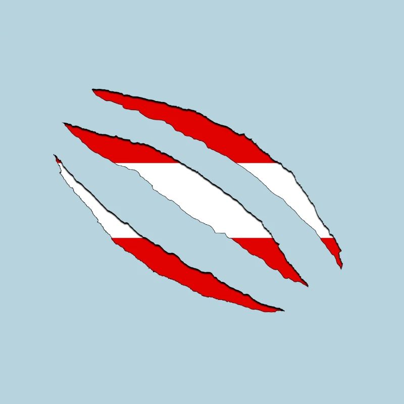 Austria claws cracks flag torn open