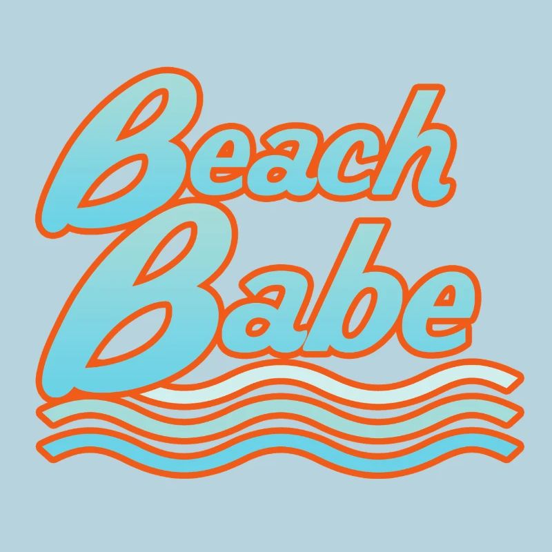 Beach Babe Neon Waves Typografie