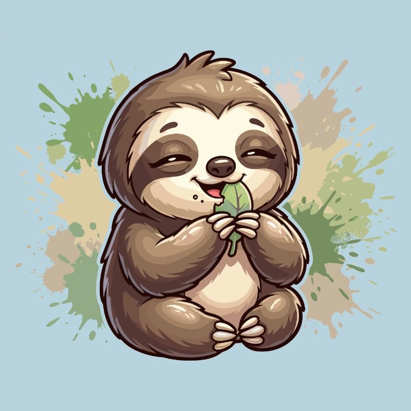 Sloth with leaf cuddles