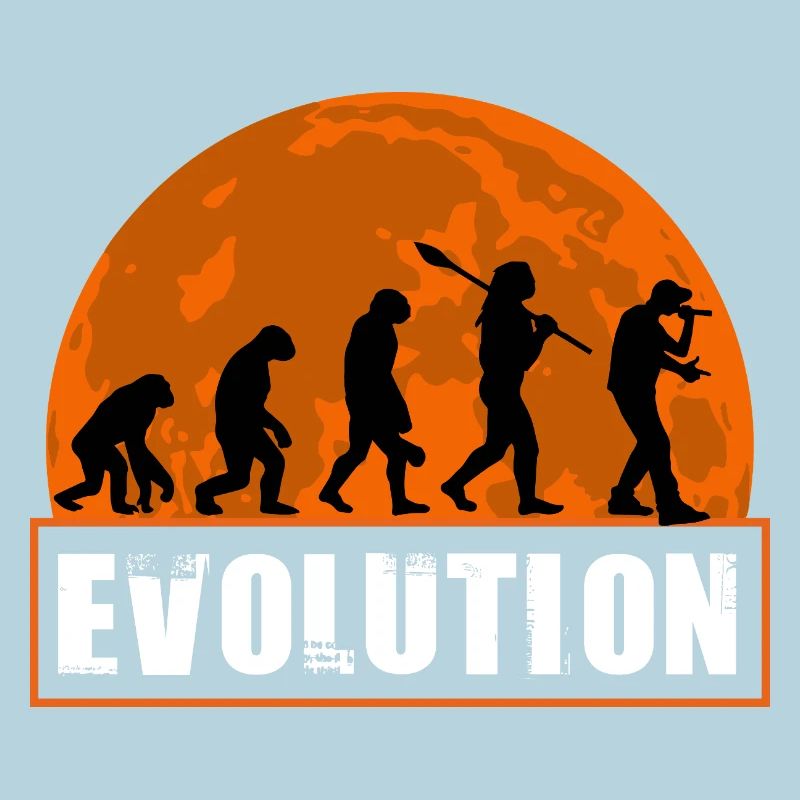 Lustiger Rapper der menschlichen Evolution