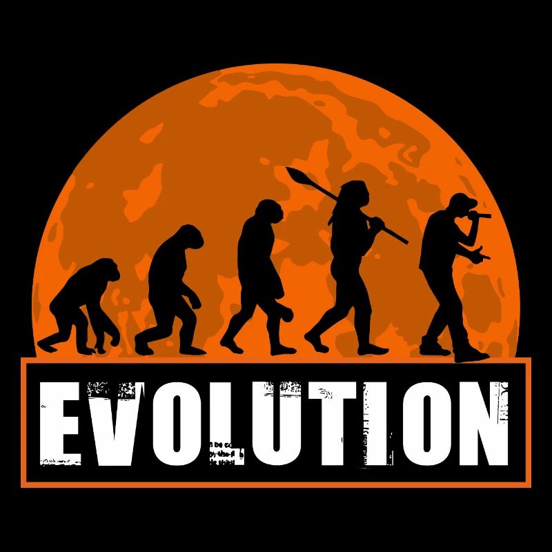 Lustiger Rapper der menschlichen Evolution