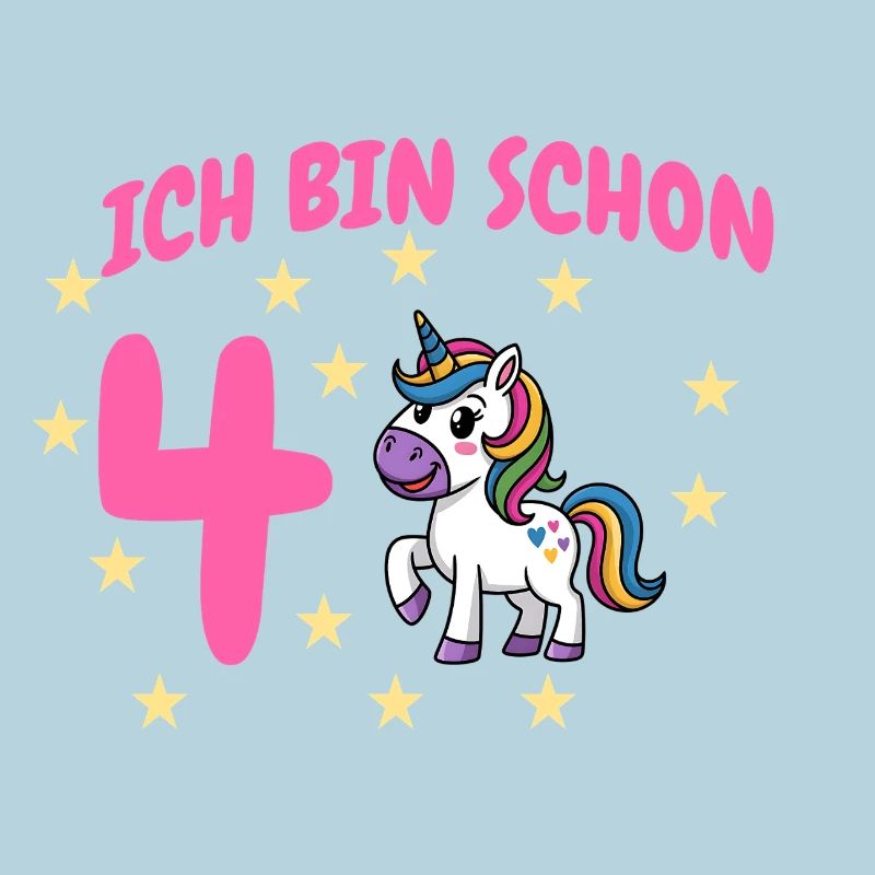 Ich bin Schon Vier Unicorn Geburtstag