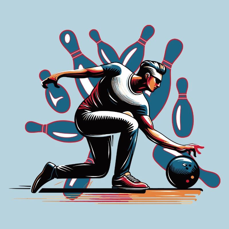 Dynamic, colorful bowler in action