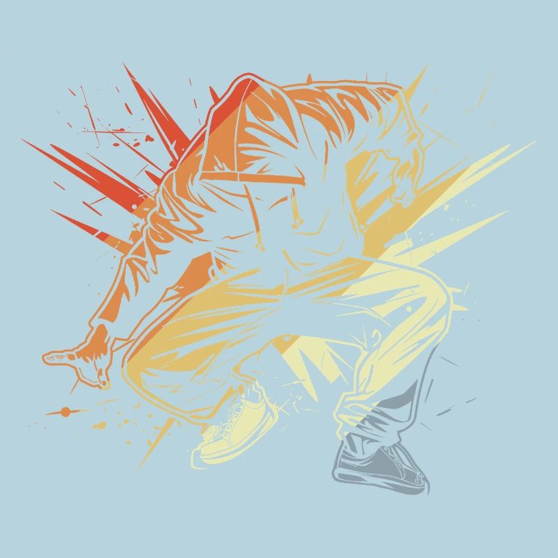 Breakdancer Drawing Vintage