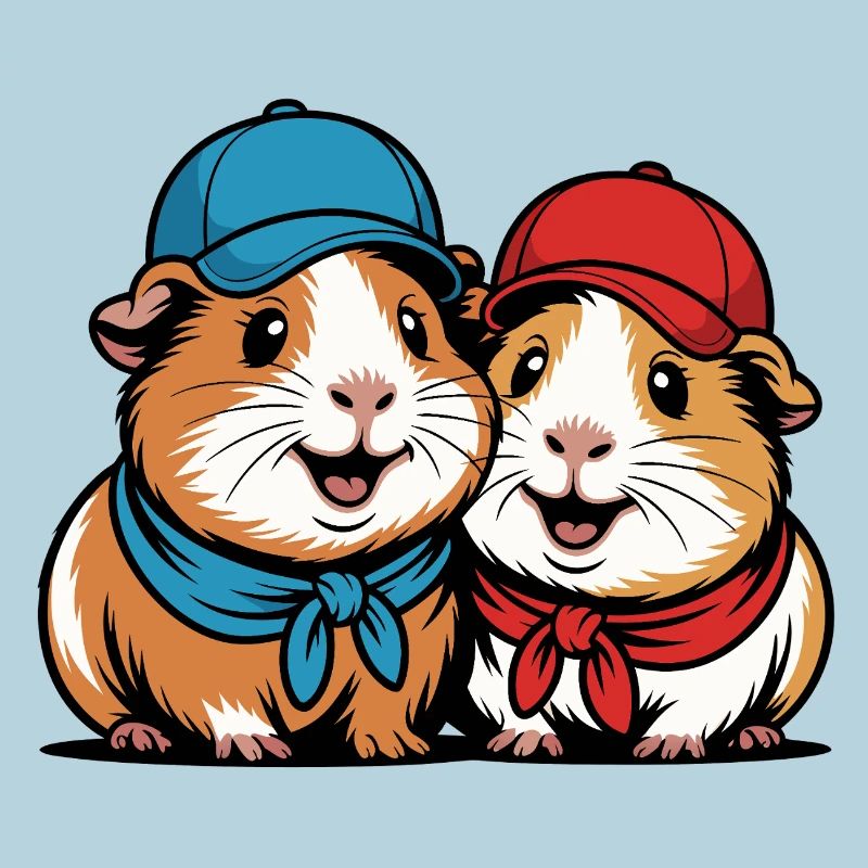 Amis cochons d’Inde mignons – Motif drôle d’animal