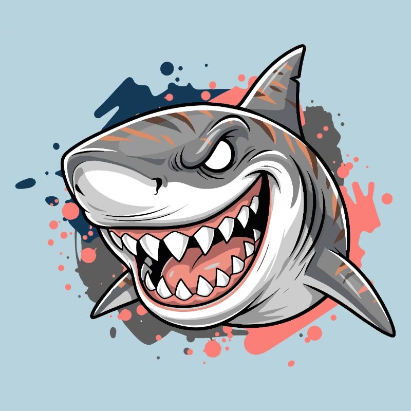 Graffiti de requin en colère