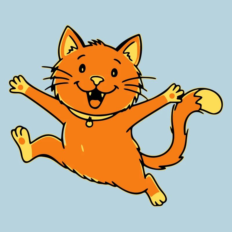 Saut de chat de dessin animé joyeux