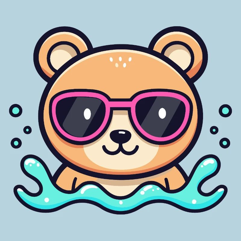 Teddy Bear Beach Pink Glasses